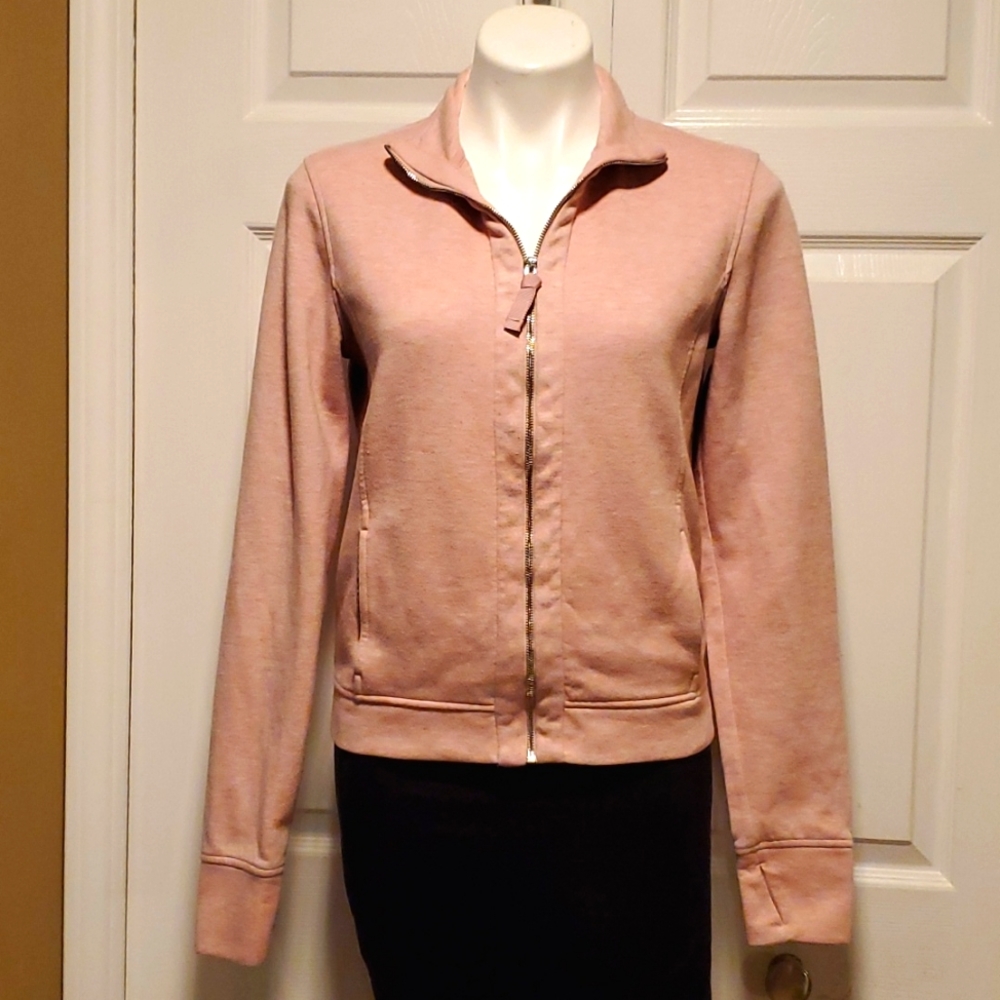 Victoria Sport Zip Down Women's Pullover Pink Sweater - Size Medium